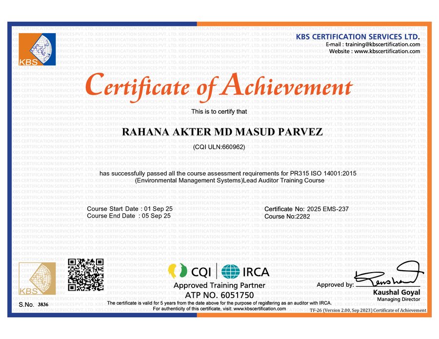 ISO 14001 - Lead Auditor Certification